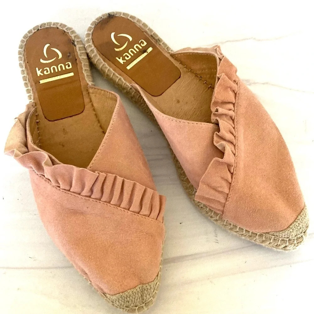 Anthropologie Kanna suedeβ espadrille mule slide 10